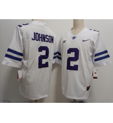 Men Kansas State Wildcats #2 Avery Johnson White Stitched NCAA Jersey