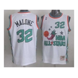 NBA 96 All Star #32 Malone White Jerseys