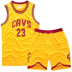 youth Cleveland Cavaliers 23# Lebron James Yellow Suit Sets