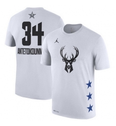 Bucks 34 Giannis Antetokounmpo White 2019 NBA All Star Game Men's T Shirt