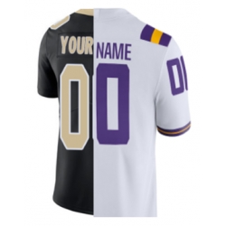 NFL Saints NCAA Tigers Split Customized Black White Jersey