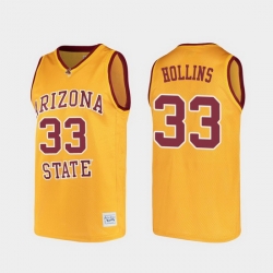 Men Arizona State Sun Devils Lionel Hollins Alumni Gold College Basketball Jersey