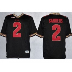 Florida State Seminoles FSU 2 Deion Sanders Black NCAA Jerseys