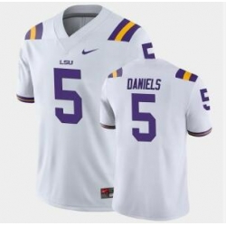 Men LSU tigers Jayden Daniels #5 White Limited Stitched jersey