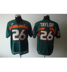 Hurricanes #26 Sean Taylor Green Stitched NCAA Jerseys