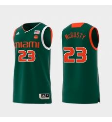 Men Miami Hurricanes Kameron Mcgusty Green Replica College Basketball Jersey