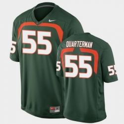 Men Miami Hurricanes Shaquille Quarterman Game Green College Football Jersey