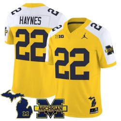 Men Michigan Wolverines  22 Justice Haynes Maize Alternate F U S E  2025 Vapor Limited Stitched Football Jersey