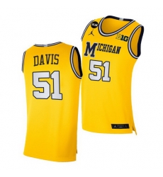 Michigan Wolverines Austin Davis Yellow Blm Social Justice Men Jersey