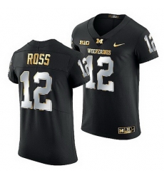 Michigan Wolverines Josh Ross 2021 22 Golden Edition Elite Football Black Jersey