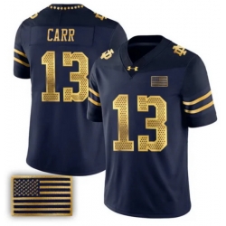 Men Notre Dame Fighting Irish  13 CJ Carr Navy F U S E  2026 Shamrock Series Stitched Jersey