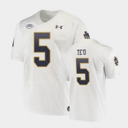 Men Notre Dame Fighting Irish Manti Te'O Replica White College Football Playoff Jersey