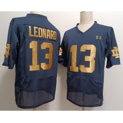 Notre Dame Fighting Irish #13 Riley Leonard Navy With Name