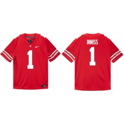 Men Ohio State Buckeyes  1 Brandon Inniss Scarlet Stitched Jersey