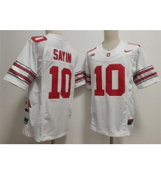 Men Ohio State Buckeyes  10 Julian Sayin White F U S E  Limited Stitched Jersey