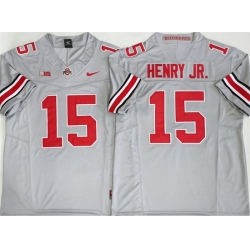 Men Ohio State Buckeyes  15 Chris Henry Jr Grey 2025 F U S E  Limited Stitched Jersey