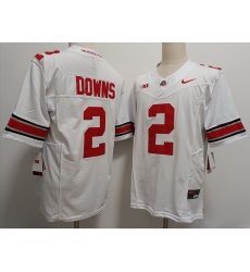 Men Ohio State Buckeyes Caleb Downs #2 White Vapor Limited Stitched NCAA Football Jersey