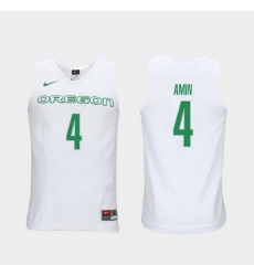 Men Oregon Ducks Ehab Amin White Elite Authentic Performance College Basketball Jersey