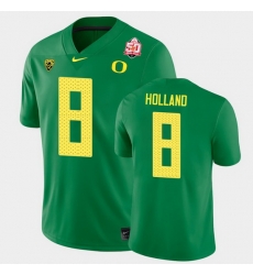 Men Oregon Ducks Jevon Holland 2021 Fiesta Bowl Green Game Jersey 0A