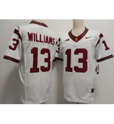 USC Trojans #13Caleb Williams White  F U S E Jersey BIG Patch