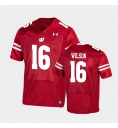 Men Wisconsin Badgers Russell Wilson Premier Red Football Jersey