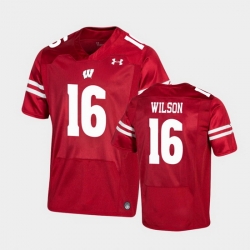 Men Wisconsin Badgers Russell Wilson Premier Red Football Jersey