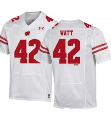 Men Wisconsin TJ Watt white jersey