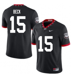 2020 Men #15 Carson Beck Georgia Bulldogs Mascot 100th Anniversary College Football Jerseys Sale-Bla