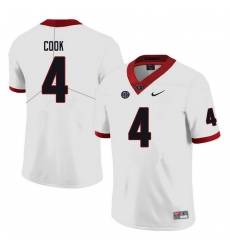 Men #4 James Cook Georgia Bulldogs College Football Jerseys white