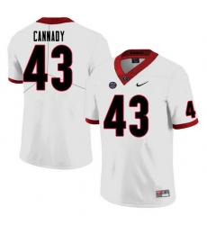 Men #43 Jehlen Cannady Georgia Bulldogs College Football Jerseys Sale-White