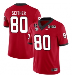 Men #80 Brett Seither Georgia Bulldogs 2022-23 CTP National Championship Football Jerseys