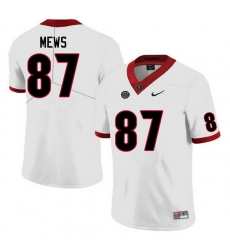 Men #87 Mekhi Mews Georgia Bulldogs College Football Jerseys Sale-White Anniversary