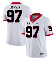 Men #97 Warren Brinson Georgia Bulldogs College Football Jerseys Stitched-White