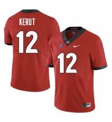 Men Georgia Bulldogs #12 Christian Kerut College Football Jerseys Sale-Red