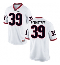 Men Georgia Bulldogs #39 Rashad Roundtree College Football Jerseys-White