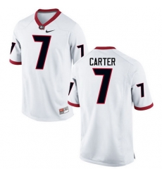 Men Georgia Bulldogs #7 Lorenzo Carter College Football Jerseys-White