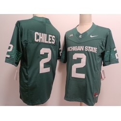 Michigan State Spartans #2 Aidan Chiles Green F U S E Jersey