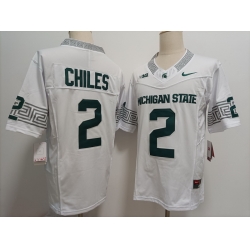 Michigan State Spartans #2 Aidan Chiles White  F U S E Jersey