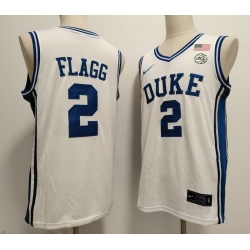 Duke Blue Devils  #2 Cooper Flagg White 