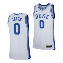 Duke Blue Devils Jayson Tatum White Replica Men'S Jersey