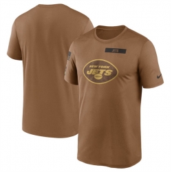 Men New York Jets 2023 Brown Salute To Service Legend Performance T Shirt