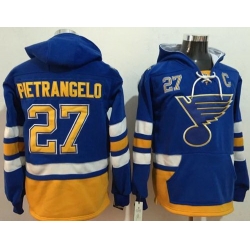 Men St.Louis Blues 27 Alex Pietrangelo Light Blue Name  26 Number Pullover NHL Hoodie