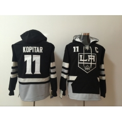 Men Los Angeles Kings 11 Anze Kopitar Blue Stitched Hoodie