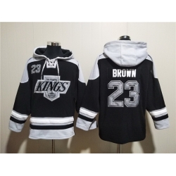 Men Los Angeles Kings 23 Dustin Brown Black Ageless Must Have Lace Up Pullover Hoodie