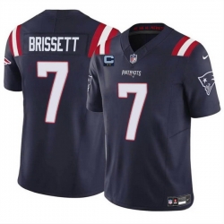 en New England Patriots 7 Jacoby Brissett Navy F U S E  With 2 Star C Patch Vapor Limited Stitched Football Jersey