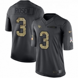 Men Nike Arizona Cardinals 3 Josh Rosen Limited Black 2016 Salute to Service NFL Jersey