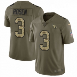 Men Nike Arizona Cardinals 3 Josh Rosen Limited OliveCamo 2017 Salute to Service NFL Jersey