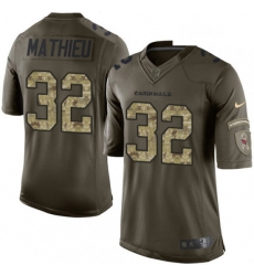 Men Nike Arizona Cardinals 32 Tyrann Mathieu Elite Green Salute to Service NFL Jersey