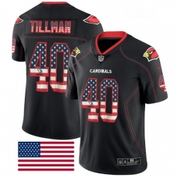 Men Nike Arizona Cardinals 40 Pat Tillman Limited Black Rush USA Flag NFL Jersey