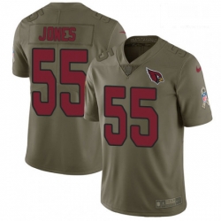 Men Nike Arizona Cardinals 55 Chandler Jones Limited Olive 2017 Salute to Service NFL Jersey